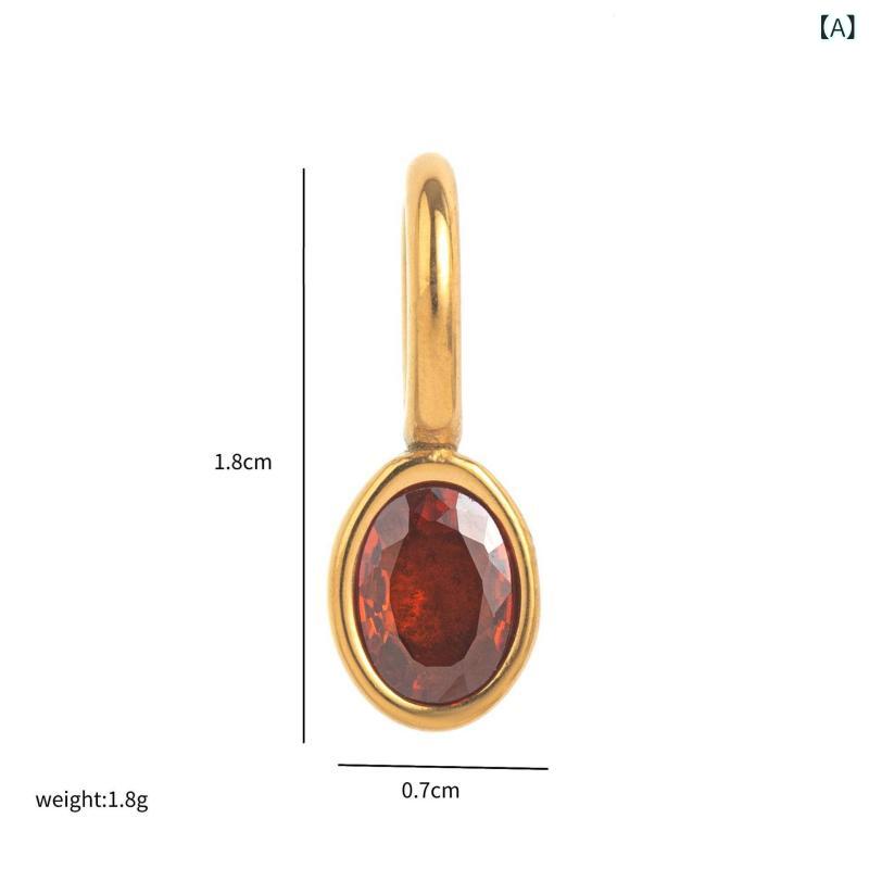 レディース ネックレスオーバルチェーン レディース ネックレスオーバルチェーン と アメリカ ステンレス カラー 12 誕生 石 ペンダント diy アクセサリー ネックレス レディース 12 誕生 石 正方形 ラウンド 楕円形(4)