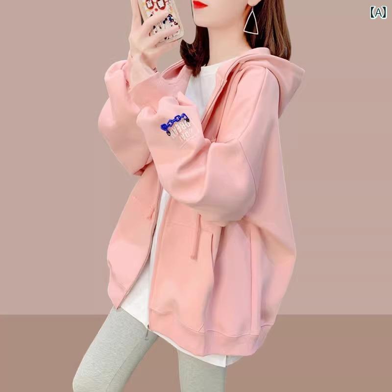 マウンテンパーカー 長袖 フード付き スウェット カジュアル ストリート おしゃれ ファッション オーバー サイズ トップ レディース ピンク ブルー グリーン(4)