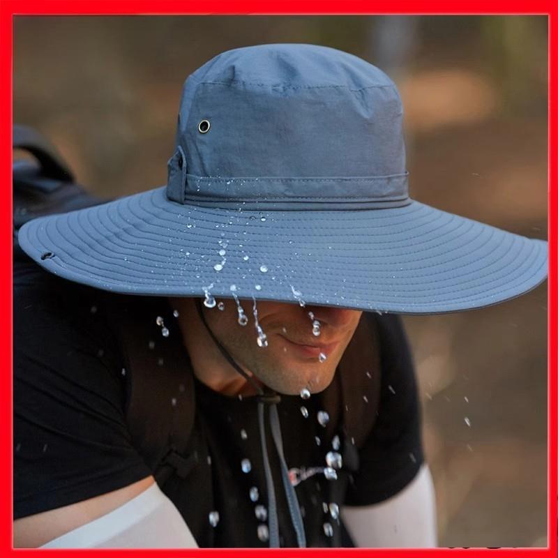 レインハット 巾着付き サンハット 紫外線対策 UVカット 通気性 防雨 つば広 アウトドア 旅行 レジャー..
