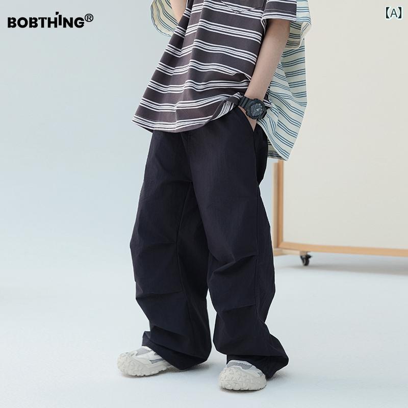 パラシュートオーバーオール ストレート パンツ ズボン アンブレラ メンズ 子供向け ポケット 夏 軽量 ..