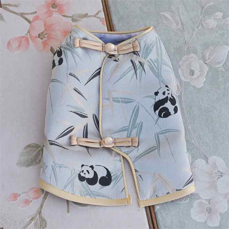 ペットウェア 用品 散歩 リード ストラップ アクセサリー 服 春秋 猫犬 新年 唐装 ベスト 薄型 チャイ..