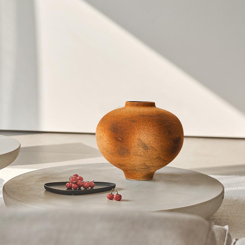 一人鍋用鍋 土鍋 日本 侘び寂び レトロ 陶器 ポット 花瓶 フラワーアレンジメント 装飾品 セラミック 会社 寝室 書斎 リビングリーム