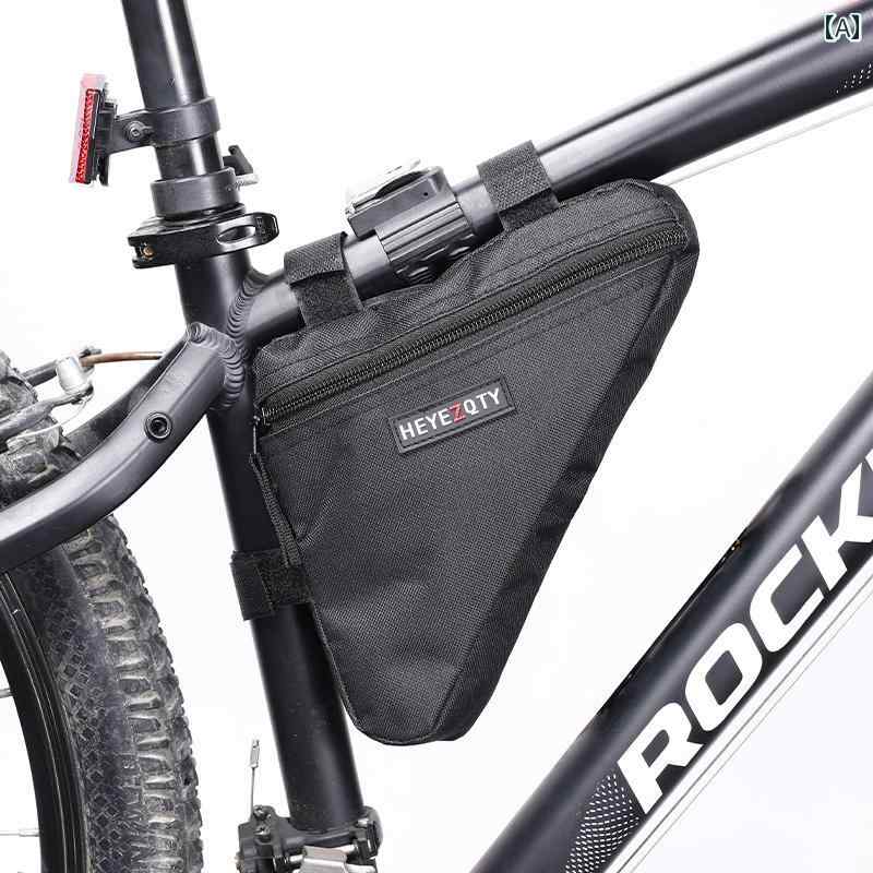 トライアングル型バッグ サイクルバッグ マウンテン ロードバイク 自転車 フロント ダウンチューブ クロスバー 防水 ツール アクセサリー ライディング用品 ブラック レッド ブルー