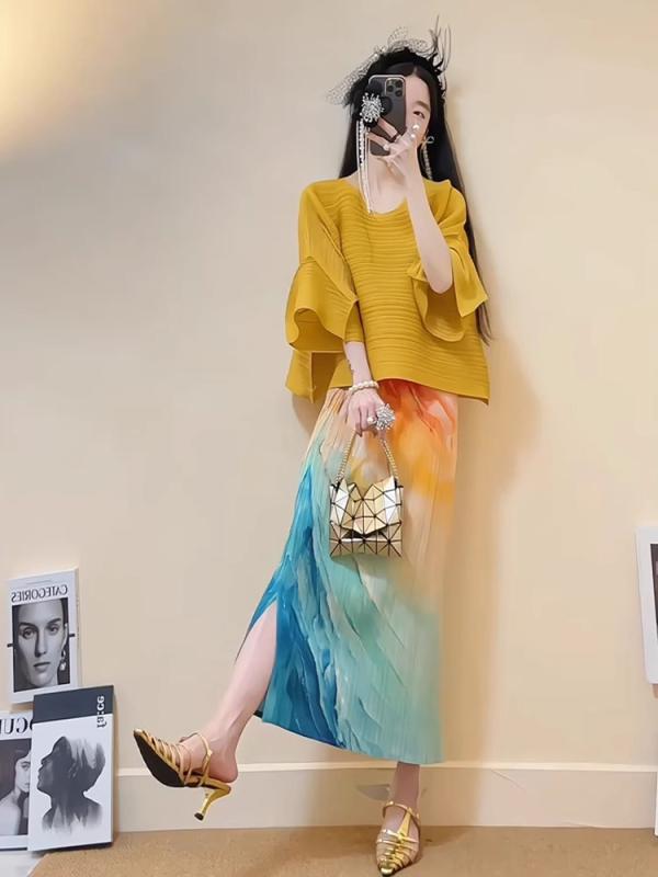 アシンメトリー ホワイトレース ヘム カジュアル ハイウエスト フレア マルチレイヤー スカート トップス エレガント セット かわいい おしゃれ 綺麗