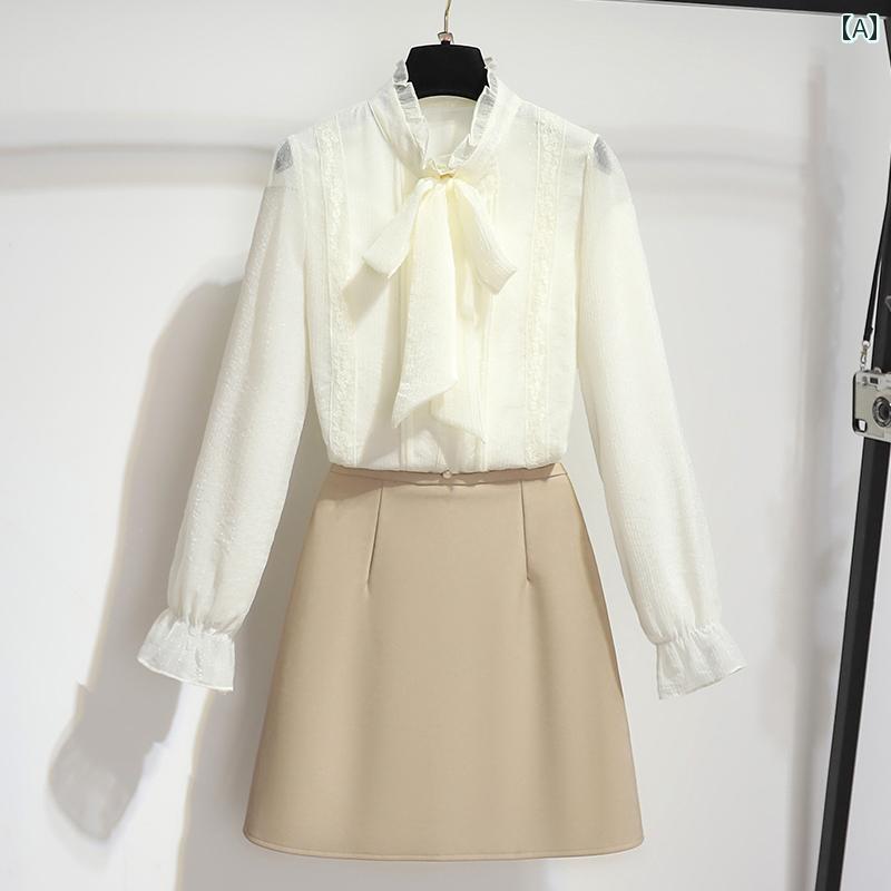 アシンメトリー ホワイトレース ヘム カジュアル ハイウエスト フレア マルチレイヤー スカート トップス エレガント セット かわいい おしゃれ 綺麗