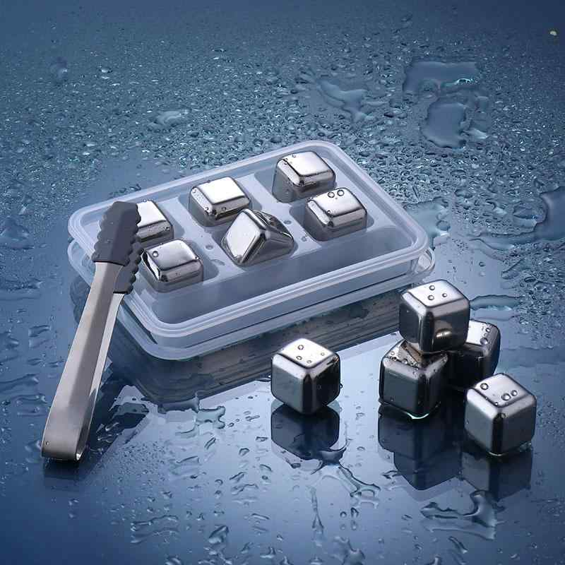 ステンレス 金属製 アイスキューブ ステンレススチール製アイスキューブ 製氷ボックス 製氷皿 アイスボール アイスカップ 家庭用 ウイスキー
