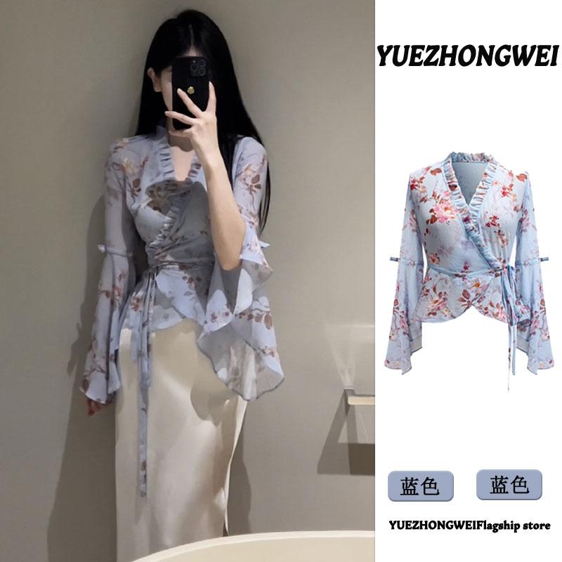 アシンメトリー ホワイトレース ヘム カジュアル ハイウエスト フレア マルチレイヤー スカート トップス エレガント セット かわいい おしゃれ 綺麗 フレン...