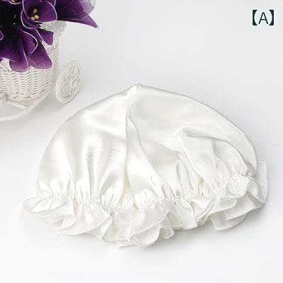 ナイト キャップ ハット シンプル 安眠 アーティファクト 帽子 長い 髪 マルベリー スリーピング ケア ..