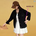 レディース ブラックデニムジャケット 2025 春秋 ゆったり スリム 大きいサイズ ショート ジャケット ファッション トップス
