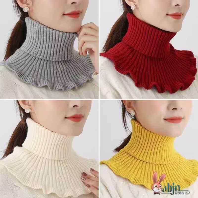 付け襟 秋冬 襟 ベース 装飾 無地 暖かい ネックスカーフ 女性 レディース 保護 ニットタートルネック ..