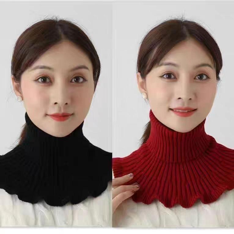 付け襟 女性 ネック スカーフ 秋冬 厚手 ハイネック ベース 装飾 フェイクカラー ニット ウール レジャー