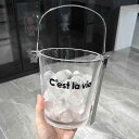 大型 透明 アイスペール シンプル クリスタル ホーム 屋外 バスケット 保冷 氷 ビール ワイン カクテル バケツ ガラス