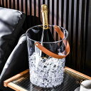 大型 透明 アイスペール シンプル クリスタル ホーム 屋外 バスケット 保冷 氷 ビール ワイン カクテル バケツ