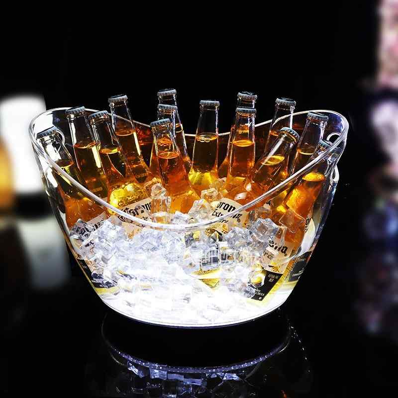 発光 アイスペール バスケット ボックス ビール ワイン カクテル フレーム おしゃれ LED 氷 ドリンク 瓶 缶 冷やす