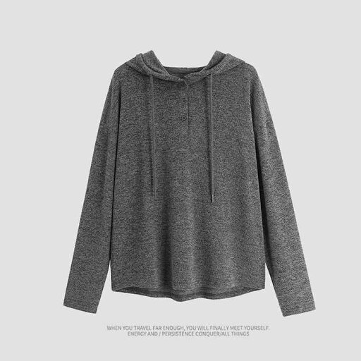 カットソー ロン Tシャツ ワッペン 女性 レディース 半袖 長袖 ファッション IMCC ボタン フード付き 春秋冬 ニット トップ パーカー グレー カットソー ロン Tシャツ ワッペン 女性 レディース 半袖 長袖 ファッション IMCC ボタン フード付き 春秋冬 ニット トップ パーカー グレー