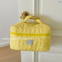 化粧ポーチかわいい 化粧品 バッグ おしゃれ 綺麗 女性用 2024年 ポータブル トラベル トイレタリー 手持ち 大容量 パーティション 収納袋 キュート 黄色 青 緑