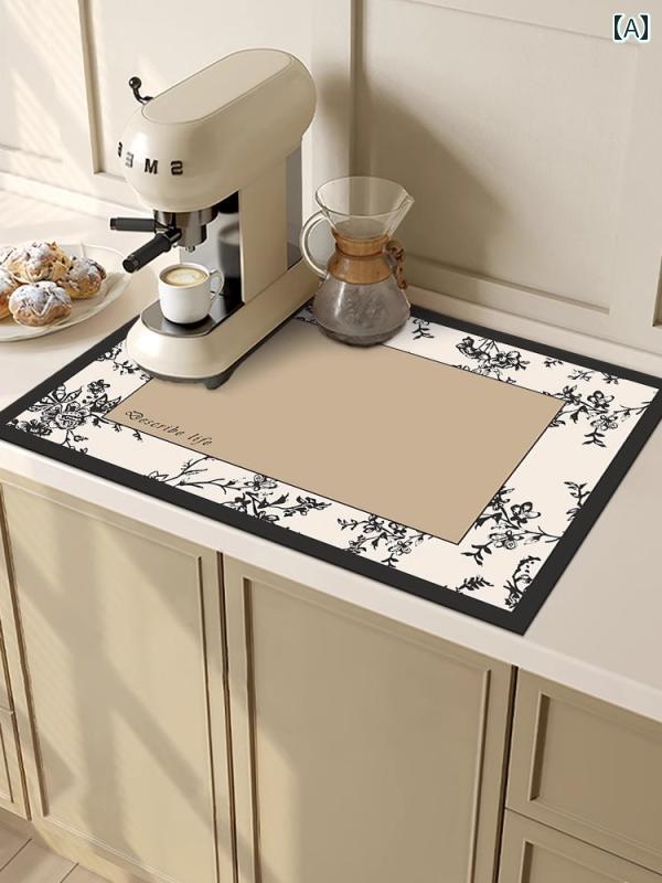 キッチンマット カウンタートップ おしゃれ 便利 フロア 吸水 排水 速乾 防 湿 コースター 食器 洗い 吸水 バー テーブル