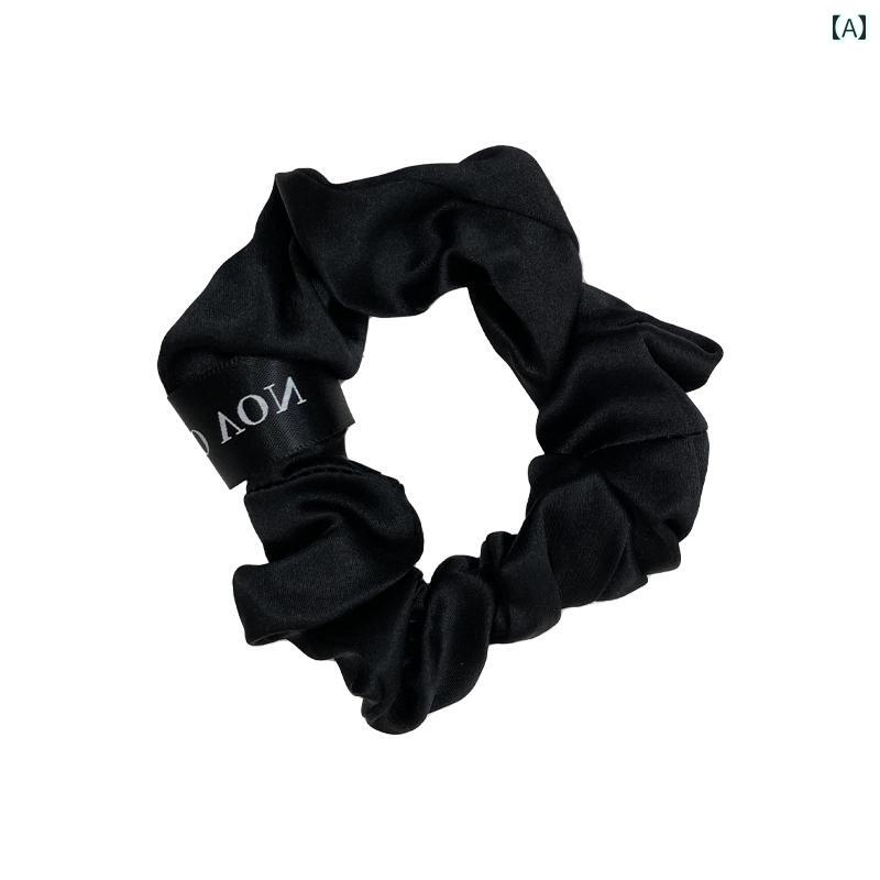 レディース ヘアゴム 髪留め 万能 シンプル ヘアアクセサリー サテン おしゃれ ツイスト シュシュ 無地 ブラック ベージュ ブルー