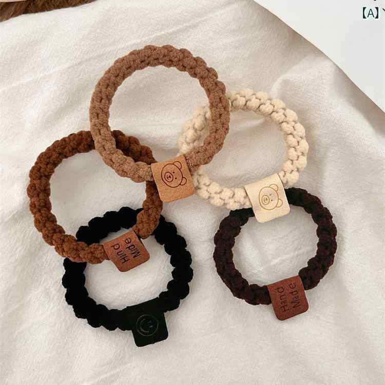 レディース ヘアゴム 髪留め ヘアアクセサリー ヘッドバンド お団子 おしゃれ シュシュ ヘア アクセサリー カーキ ブラウン ホワイト