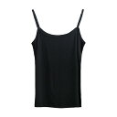 レディース サスペンダー タンクトップ インナーウェア トップス シャツ キャミソール ベスト 夏 モーダル 短い 大きいサイズ 万能 ブラック アイボリー ホワイト