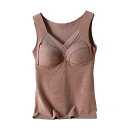 レディース サスペンダー タンクトップ インナーウェア シャツ ベスト 秋冬 胸パッド入り 大きいサイズ 厚手 防寒 アーティファクト ベルベット シームレス オールインワン 黒 赤 肌色