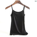 レディース サスペンダー タンクトップ インナーウェア シャツ キャミソール ベスト アウター兼用 夏 モーダル 短い ノースリーブ 大きいサイズ 無地 ホワイト グレー ブラック