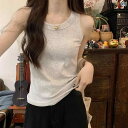 レディース サスペンダー タンクトップ インナーウェア トップス ベスト アウター兼用 夏 秋冬 ノースリーブ I字型 露出防止 おなか 脇胸カバー アプリコット グリーン 白