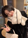 スヌード レディース 女性用 スカーフ ロング ショール ギフト おしゃれ 綺麗 かわいい ファッション 秋冬 暖かい 厚手 ブラウン ホワイト ブラック