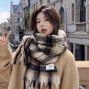 スヌード レディース 女性用 スカーフ ロング ショール ギフト おしゃれ 綺麗 かわいい ファッション 秋冬 暖かい 厚手 レトロ チェック柄