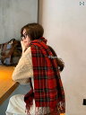 スヌード レディース 女性用 スカーフ ロング ショール ギフト おしゃれ 綺麗 かわいい ファッション 秋冬 暖かい 厚手 韓国 赤 チェック柄