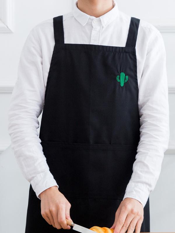 エプロン 料理 調理 作業服 仕事着 キッチン 防水 防油 防汚 シンプル オーバーオール ケータリング 商業用 ブラック