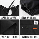 エプロン かわいい 和風 韓国 女子 美術 大人用 作業着 袖付 汚れ防止 ロングコート ポリエステル フリーサイズ 無地 カーキ ブラック ブラウン
