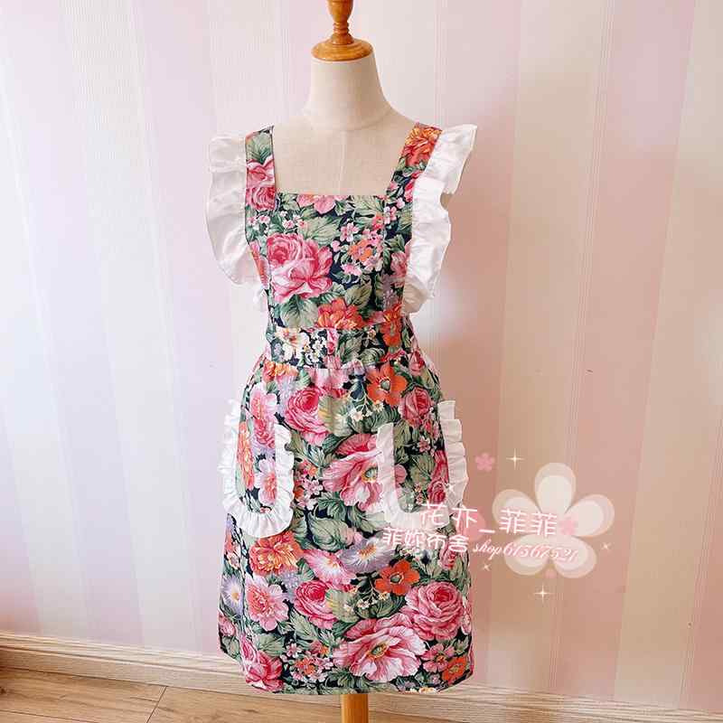 エプロン かわいい 和風 韓国 おしゃれ 薄手 コットン 通気性 防水 キッチン 家庭用 ノースリーブ フリーサイズ