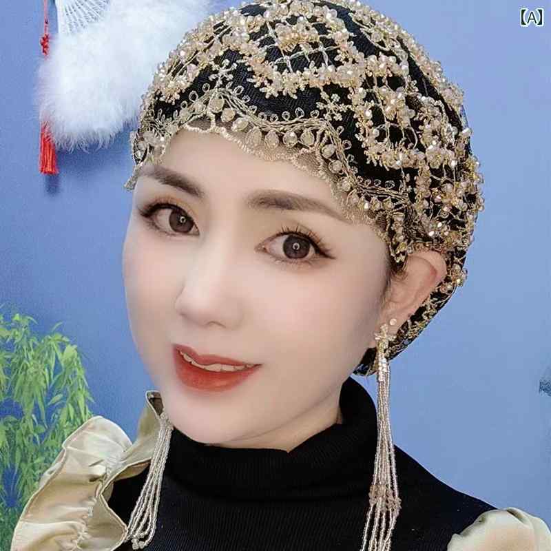 帽子 バンダナ ターバン 包頭 レディース タッセル 手編み 西洋 おしゃれ ファッション パープル ブラック ネイビー