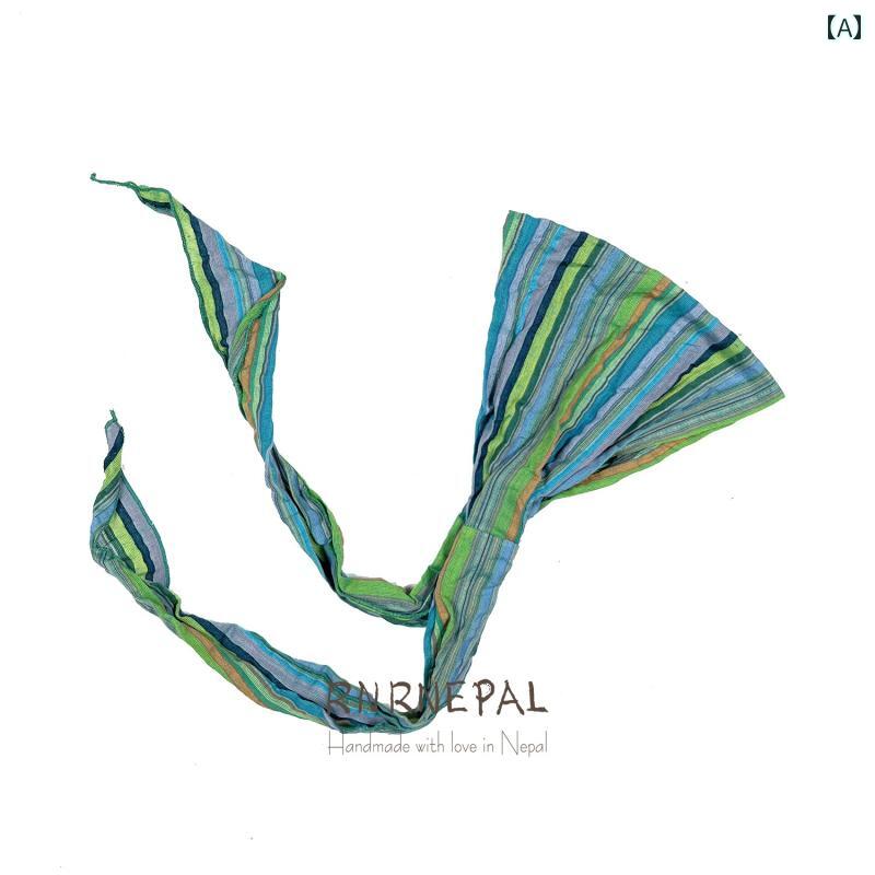 バンダナ ターバン 包頭 ヘアバンド ヘアアクセサリー プリーツ 軽量 通気性 コットン 爽やか おしゃれ..