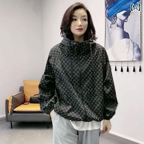 シャツ ジャケット レディース スポーツウェア フード付き 春秋 薄手 ウインドブレーカー ブラック