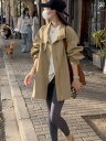 女性ウィンドブレーカー カジュアル おしゃれ 綺麗 かわいい ジャケット レディース 2024年 新 コート ファッション ゆったり カーキ ブラック
