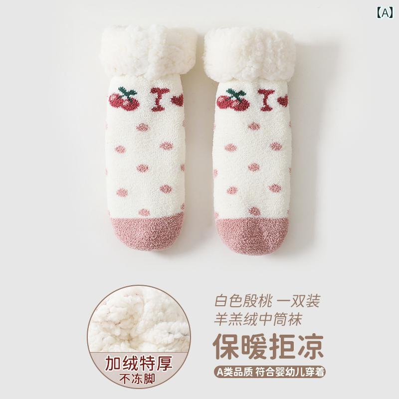子供 靴下 あたたか ソックス ベビー 秋冬 厚手 裏起毛 暖か 新生児 0～4歳 赤ちゃん用品 ホワイト ネイビー ピンク