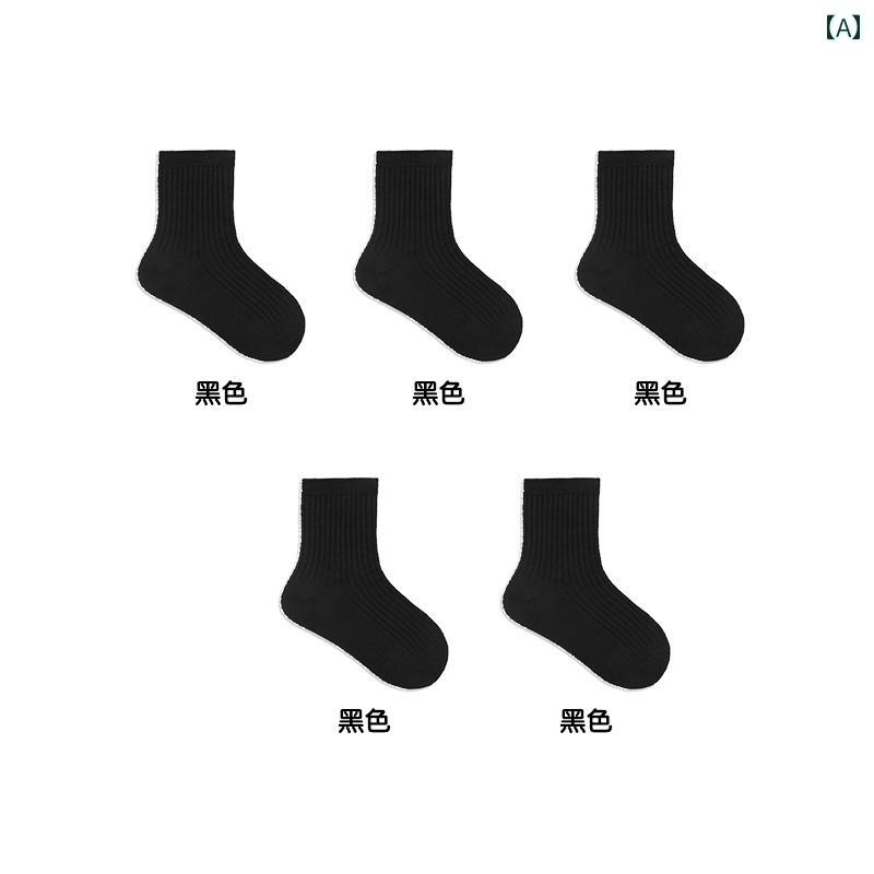 子供 靴下 シンプル 無地 ソックス 春夏 通気性 抗菌 防臭 男の子 女の子 白 茶色 カーキ 紺 水色