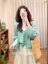 シルエット トップス ゆったり 抜け感 畦編み レイヤード 肩掛け グレー 白 シンプル きれいめ 上品 レディース 春 ミント マンボ グリーン モヘア ホロ...