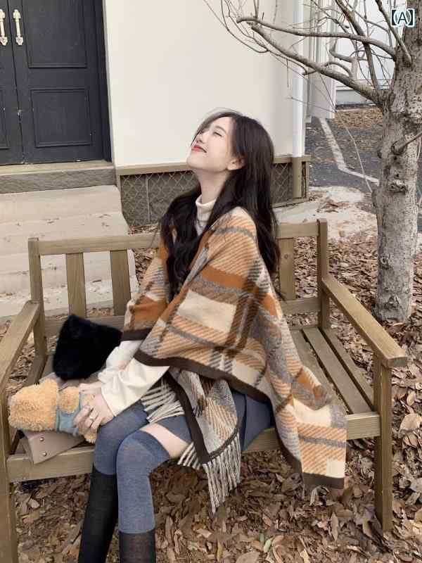 ティペット レディース カジュアル ファッション おしゃれ 秋冬 ショール マフラー マント 肩パット チ..