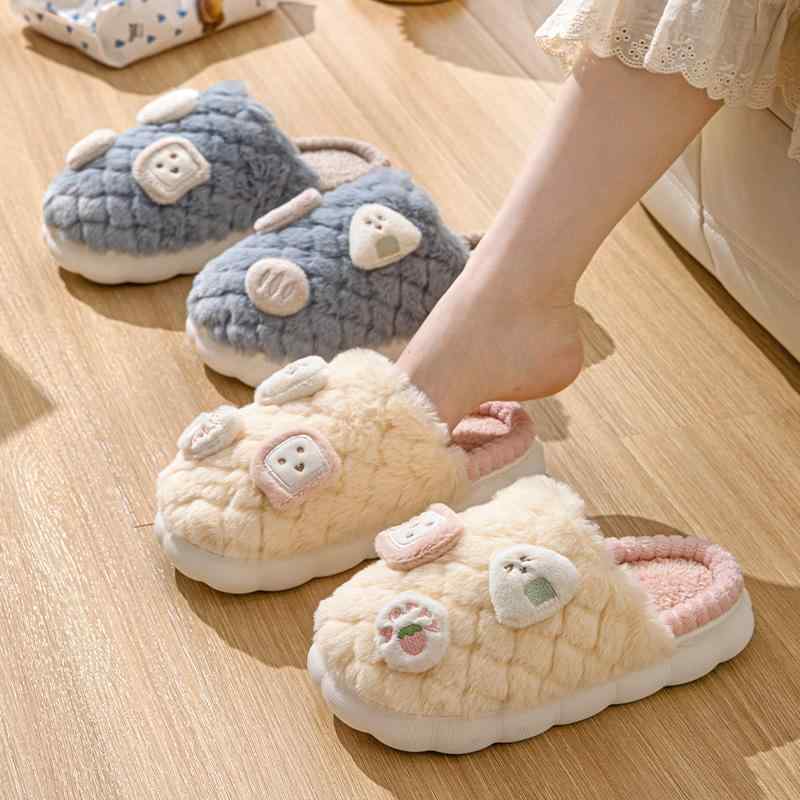 スリッパ 秋冬 ルームシューズ おにぎり かわいい 男性 女性 室内 家庭 暖かい 厚底 カップル 夫婦 お..