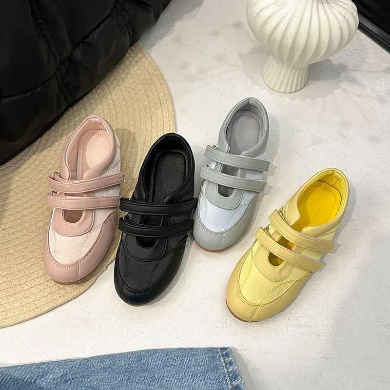 スプライシング チェーン飾り バレエシューズ 格子縞 女性 レディース ソフト フラット ラウンドトゥ カジュアル 機能的 メリージェーン シルク 生地