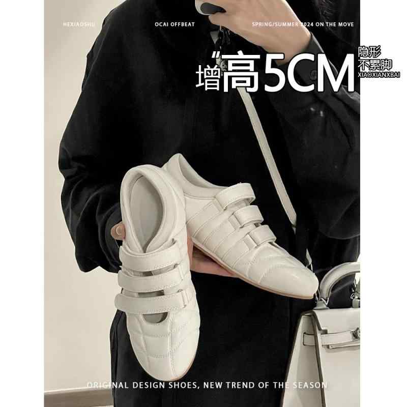 スプライシング チェーン飾り バレエシューズ 格子縞 女性 レディース シープスキン フラット 運動 スポーツ