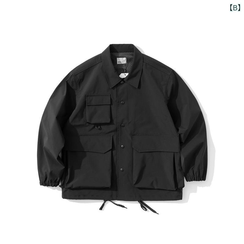 ジャケット マウンテンパーカー メンズ アウトドア 暖かい 防寒 ジャケット の 日本 レトロ 秋 防水 マルチ ポケット コーチ ジャケット 秋 迷彩 カジュアル コート トップス メンズ