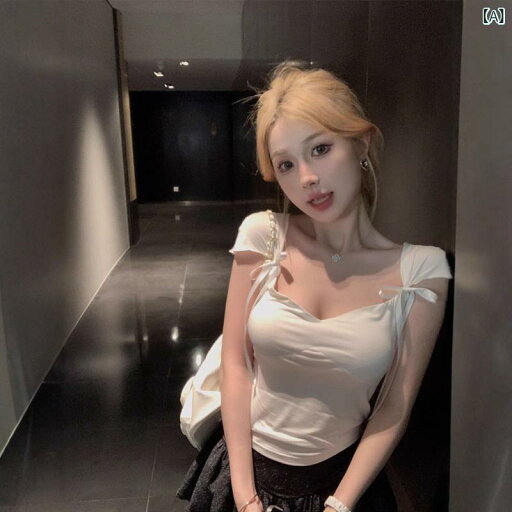 レディース チュニック シャツ 半袖 レディース チュニック シャツ 半袖 韓国 ホワイト ホット ガール リボン 半袖 Tシャツ レディース 夏の 魅惑的 ローネック スリム ウエスト トップ レディース チュニック シャツ 半袖 レディース チュニック シャツ 半袖 韓国 ホワイト ホット ガール リボン 半袖 Tシャツ レディース 夏の 魅惑的 ローネック スリム ウエスト トップ