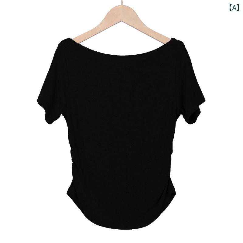 レディース チュニック シャツ 半袖 レディース チュニック シャツ 半袖 女性用 ワンショルダー 半袖 T..