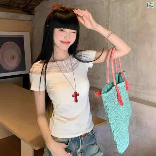 レディース チュニック シャツ 半袖 レディース チュニック シャツ 半袖 な スプライシング レース 白 半袖 Tシャツ レディース 夏の セクシーで シック スリム ウエスト トップ レディース チュニック シャツ 半袖 レディース チュニック シャツ 半袖 な スプライシング レース 白 半袖 Tシャツ レディース 夏の セクシーで シック スリム ウエスト トップ