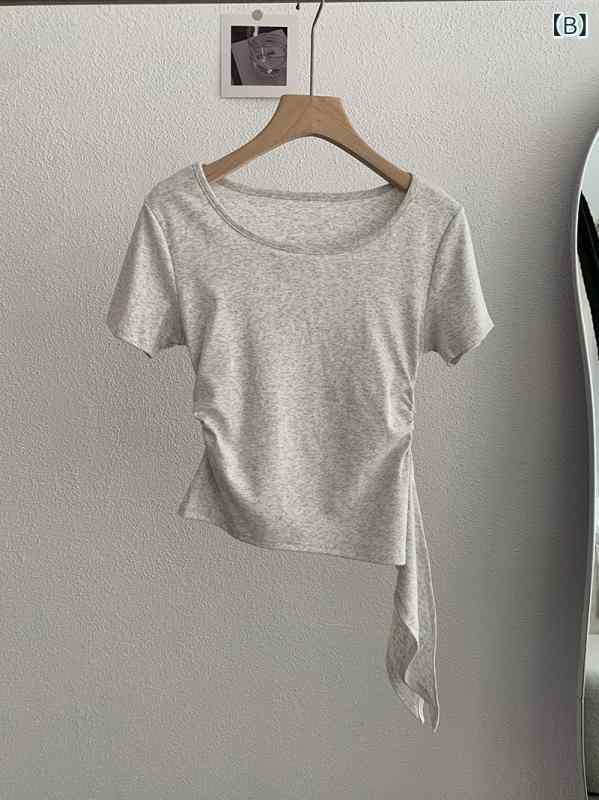 レディース チュニック シャツ 半袖 レディース チュニック シャツ 半袖 アメリカン ホット ガール オフショルダー 半袖 レディース 夏 ウエスト スリム オフショルダー Tシャツ ヴィンテージ スリム ショート トップ