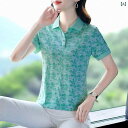 ポロシャツ レディース 半袖 半袖 Tシャツ レディース 夏な ママ ポロシャツ プリント 速乾 トップ カジュアル 薄手